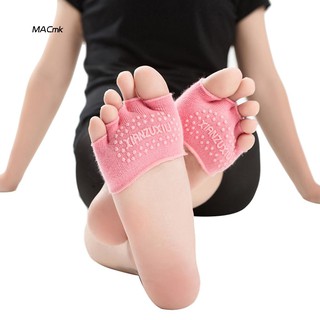 MAC1_Lady Half Palm Anti Slip Invisible Five Open Toes Dance Yoga Fitness Sport Socks