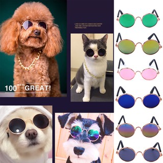 Pet Cat Glasses Vintage Round Dog Glasses for Little Dog Cat Eye Wear Dog Sunglasses Photos Props Ac