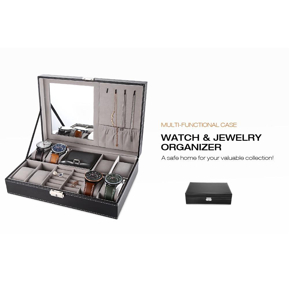 8 Slots Watch Storage Box Jewelry Display Organizer Case (5)