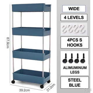 ❐MC Nordic Kitchen Bathroom Living Room Crevice Trolley Storage Cart Rack Organizer (3)