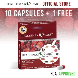 Healthmax Care Mangosteen Plus berries supplement 10 PLUS 1 FREE Capsule | Mangosteen Capsule