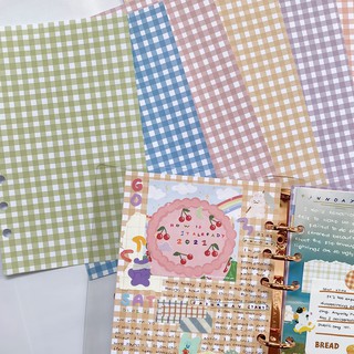 12 pcs gingham plaid binder journal refill 100 gsm for beond a5, a6, a6 archive & a7 by applefroyo