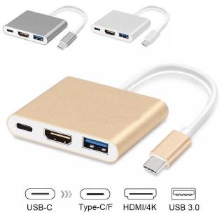 Type C USB 3.1 to USB-C 4K HDMI USB 3.0 Adapter Cable 3 in 1 Hub For Macbook Pro