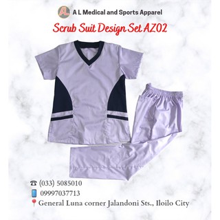 Scrub suit, set AZ02 | wrinkle-free | fast dry | add embroidery | front pockets | 1 back pocket