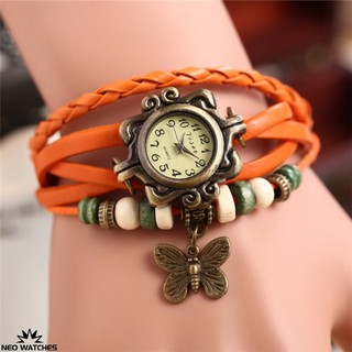 Weave Womens Leather Bracelet Analog Quartz Bracelet Watch (6)
