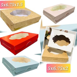 10pcs Brownie/Cookie Box/Pastry Box Size 5x6.75x2, 5x6.75x1.5 (Reversible-kraft)