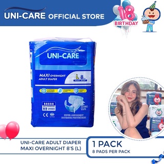 Uni-Care Maxi Overnight Adult Diaper 8's (Large) Pack of 1