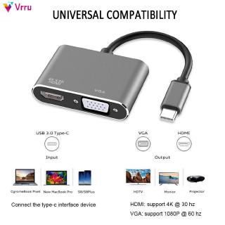 ship fast USB C To HDMI 4K VGA Adapter USB 3.1 Type C USB-C to VGA HDMI Video Converters Adapt Macbook Pro 『Vrru 』