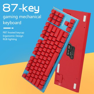 E26 87 Keys RGB Backlit PBT Keycaps Gaming Mechanical Keyboard Hot Swappable Gamer Keyboard Double C