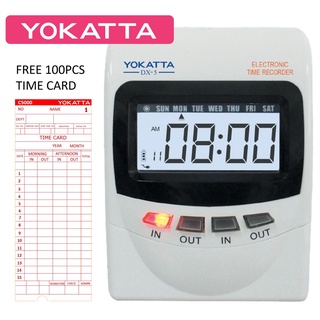 Digital Yokatta DX-5 Time recorder machine, Time attendance bundy clock w/ free 100pcs Timecard