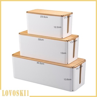 [LOVOSKI1] Stylish Home Office Power Strips Wire Hider Cable Management Box