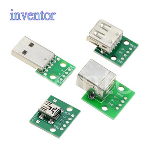 10PCS Micro Mini USB USB A Male USB 2.0 A Female USB B Connector Interface to 2.54mm DIP PCB Converter Adapter Breakout Board