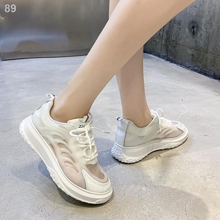 ✚℡Mesh small white shoes women 2021 summer new fashion Korean sports shoes student thick-soled breat
