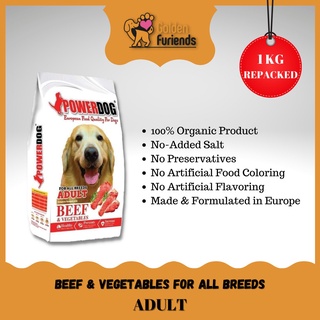 SpotPOWERDOG (1KG REPACKED) PREMIUM ORGANIC dry dog food