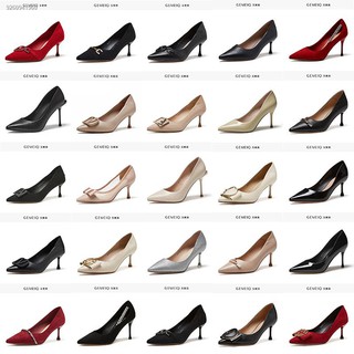 【Fashion hot sale】♝Gomeqi spring new women s shoes high heel pointed toe single shoes shallow mouth