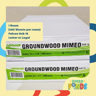 10 Reams Advance Mimeo Paper / Newsprint Paper Sub 18, 480 sheets/ Ream in Short, A4 or Long Size