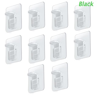 BLACK 10Pcs Adhesive Support Shelf Bracket Wardrobe Partition Layer Fixed Paste Hook Tf1B