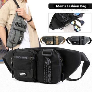 Outdoor Men's Waist Bag Trendy Cross-body Chest bag Personal Running Sports Cash Register Bag p1047