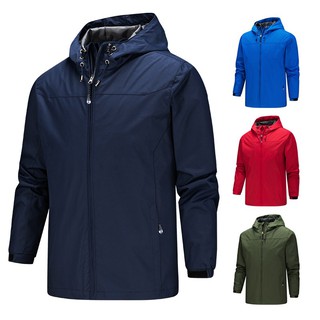 sports windbreaker men's sportswear hooded windbreaker tide hoodies waterproof jacket warm jacket S- (1)
