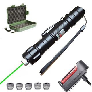 Powerful green laser pointer 5 milliwatts high power red green adjustable focus super far radiation