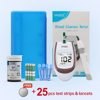 Yasee Blood Glucose Monitor Glucometer Set with 25pcs Test Strips 25pcs Lancets Needles Glucometer k