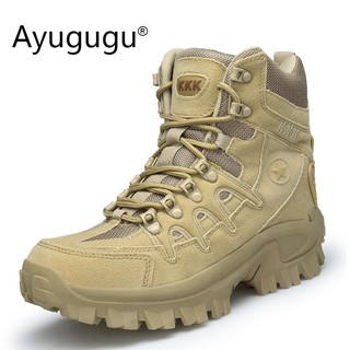Ayugugu Protect Toes Men Boots Hiking Shoes Tactical Boots