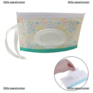 [Sweet] 1Pc Portable cartoon baby wipes bag outdoor easy-carry clean wet wipes pouch