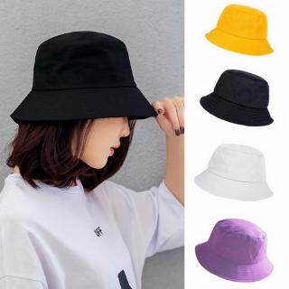 Woman Summer Sunshade Hat Candy Color Flat Bucket Hats Outdoor Bucket Caps