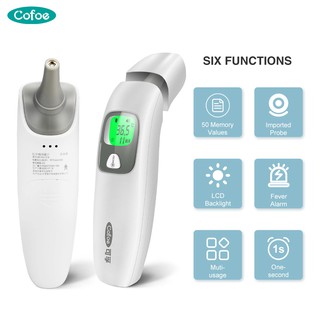 Cofoe 2 in 1 Forehead & Ear Non-contact Multifunction Infrared LCD Thermometer for Baby Adult Fever