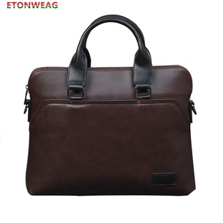 [trend]Vintage Men Briefcase Business Office Handbag Crazy horse Leather Shoulder Messenger Bag for