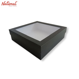 Plain Colored Gift Box Gr-Sml 8.5 X 8.5 X 3 Inches, Black Grazing