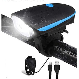 USB LED Bicycle Light Waterproof with Horn Mountain Bike Dark Night Outdoor Riding Headlight