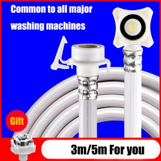 (Free Gift) 3m/5m Automatic Washing Machine Water Inlet Pipe Hose Extension Tube