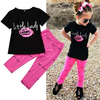 littlekids 2Pcs 1-6Years Kid Baby Girls Outfits T-shirt