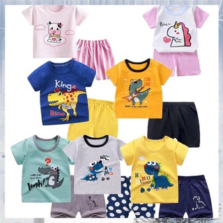 【Available】Baby Steps Baby Boys Girls T-shirt Shorts 2 Piece Set Pajamas