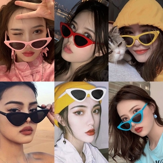 Black Trendy Shades Sunglasses Retro Aesthetic Summer Cool Shades Cat Eye Glasses for Women