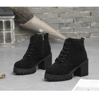 Bestseller Korea Women‘s Thick Bottom Ankle Boots Lack-Up