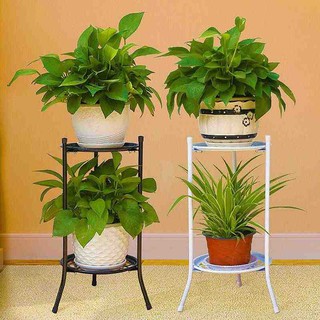 2-Tier Elegant Metal Wooden Plant Stand Shelf Flower Pot Rack Holder Indoor Outdoor
