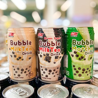 RICO Bubble Milk Tea Drink Brown Sugar Thai Taro Matcha with Pearl Boba 350g