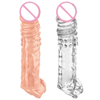 Reusable Enlargement Condoms G point vaginal Clitoris Dick Extender Dildo Enhancer Penis Sleeve Inti