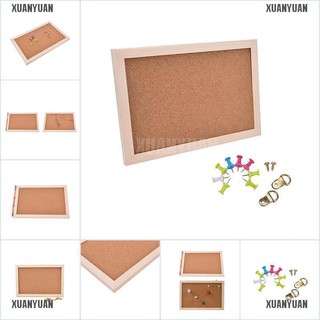 【XUANYUAN】Natural Wood Frame Cork Bulletin Board Office Supplier 20*30cm Home