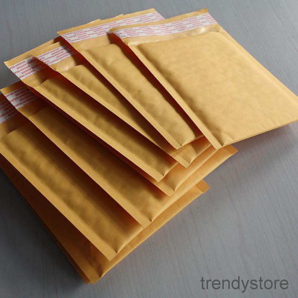 TRENDYSTORE 10X 140*160+40mm Kraft Bubble Bag Padded Envelopes Mailers Shipping Yellow Bags
