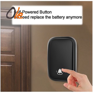 CACAZI Wireless DoorBell No Battery Need Waterproof Smart Door Bell Door Ring DoorBells