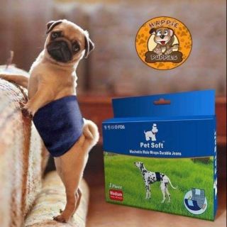 Pet Soft Reusable Denim-Type Belly Band Wrap Dog Male Diaper