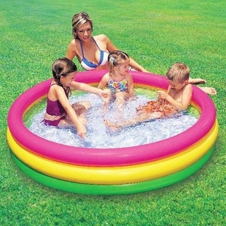 ✔COD 147cm Intex 3-ring Inflatable Outdoor Swimming Pool