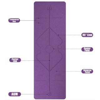 1830*610*6mm TPE Yoga Mat with Position Line Non Slip Carpet Mat for Beginner Environmental Fitness
