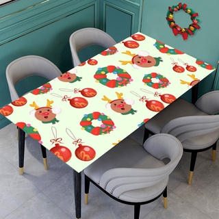 Christmas Pvc Table Mat Tablecloth Waterproof Anti-Oil Table Cloth