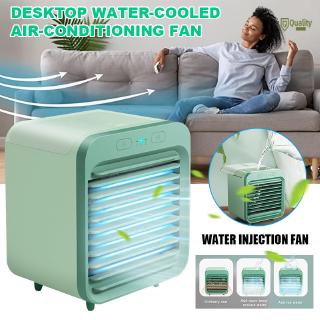 <Ready Stock+COD> Rechargeable Water-cooled Air Conditioner Desktop Cooling Fan Air Cooler for Summer Home Air cooler mini desktop air conditioner /air cooler air conditioner /Mini Portable Personal USB Rechargeable Air Conditioner Multifunctional Cooler (1)