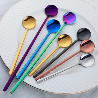 Belahomeph Coffee Spoon Milk Dessert Spoon Stainless Steel Korean Style teaspoon