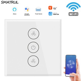 SMATRUL Smart WiFi Fan Light Switch, In-Wall Ceiling Fan Lamp Switch Use with Alexa Google Home